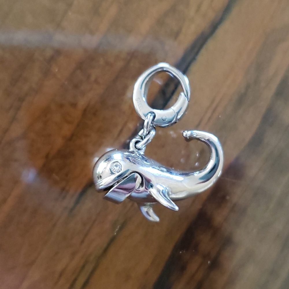 Fossil whale charm